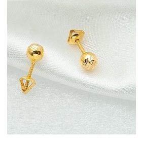 5 mm Vidalı 22 Ayar Top Altın Küpe