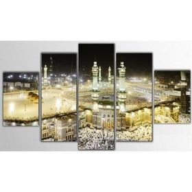 5 Parçalı Kabe Kanvas Tablo