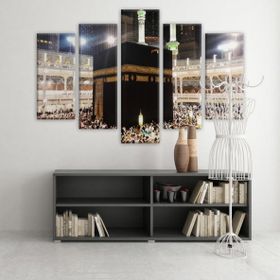 5 Parçalı Kabe Kanvas Tablo