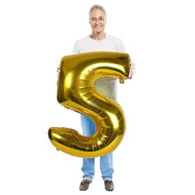 5 Rakam Altın 100 cm Folyo Balon