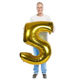5 Rakam Altın 100 cm Folyo Balon