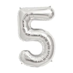 5 Rakam Gümüş 100 cm Folyo Balon