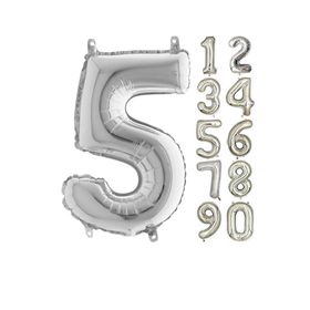 5 Rakam Gümüş 80 cm Folyo Balon