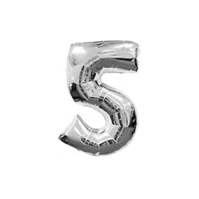 5 Rakam Gümüş 80 cm Folyo Balon