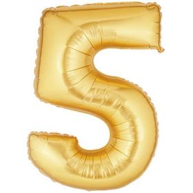 5 Rakamı Altın Folyo Balon