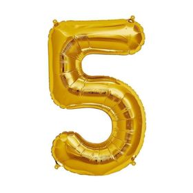 5 Rakamı Altın Folyo Balon