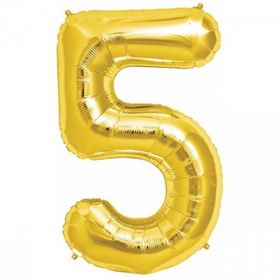 5 Rakamı Altın Folyo Balon