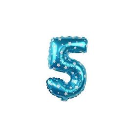 5 Rakamı Mavi 40 cm Folyo Balon