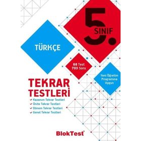 5. Sınıf Bloktest Türkçe Tekrar Testleri Tudem Yayınları