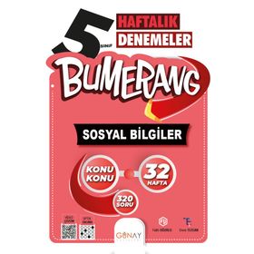 5. Sınıf Bumerang 32 Haftalık Sosyal Bilgiler Denemeleri - Günay Yayınları