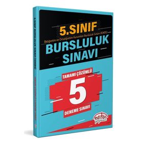 5. Sınıf Bursluluk Sınavı Çözümlü 5 Deneme Sınavı - Editör Yayınları