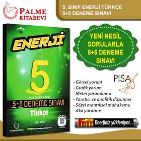 5.sınıf Enerji Türkçe 5+5 Deneme Sınavı Palme Yayınevi