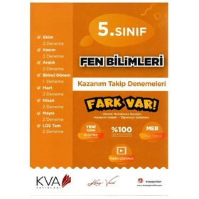 5.Sınıf Fen Bilimleri Kazanım Takip Denemeleri Kitabı Koray Varol Akademi