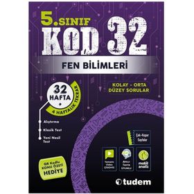5. Sınıf Fen Bilimleri Kod 32 Tekrar Testleri Tudem Yayınları