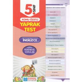 5. Sınıf İngilizce Konu Özetli Yaprak Test Evrensel İletişim Yayınları