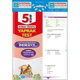 5. Sınıf İngilizce Konu Özetli Yaprak Test Evrensel İletişim Yayınları