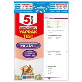 5. Sınıf İngilizce Konu Özetli Yaprak Test Evrensel İletişim Yayınları