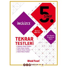 5. Sınıf İngilizce Tekrar Testleri Bloktest Yayınları