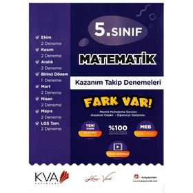 5.sınıf Matematik Kazanım Takip Denemeleri Koray Varol Akademi