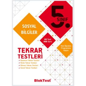 5. Sınıf Sosyal Bilgiler Tekrar Testleri Bloktest Yayınları