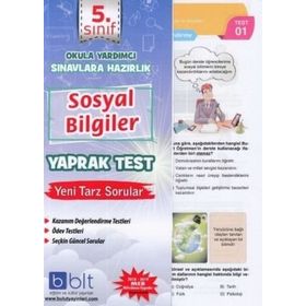 5. Sınıf Sosyal Bilimler Yaprak Test Bulut Eğitim Yayınları