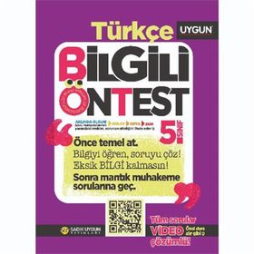 5. Sınıf Türkçe Bilgili Ön Test-Sadık Uygun Yayınları