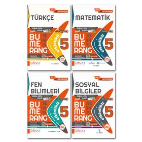 5. Sınıf Türkçe Matematik Fen Sosyal Soru Bankası Bumerang Etkinlikli Defter Kitap Günay Yayınları