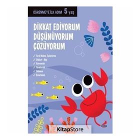 5 Yaş Dikkat Ediyorum Düşünüyorum Çözüyorum Erdem Yayınları