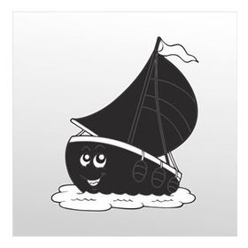 50 cm Gülen Tekne Folyo Sticker