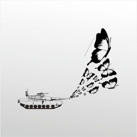 50 cm Tank Ve Kelebek Folyo Sticker