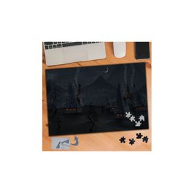500 Anime Gece Çizimi Evler 240 Parça Puzzle Yapboz Tablo