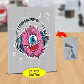 500865 Müzik Dinleyen Canavar 99 Parça Puzzle Yapboz Tablo
