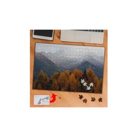 5046A Sarı Yapraklı Ağaçlar Ve Dağ 240 Parça Puzzle Yapboz Tablo
