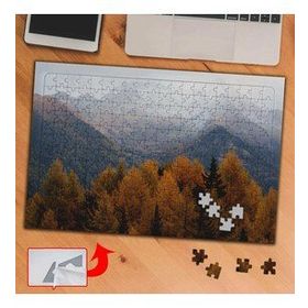5046A Sarı Yapraklı Ağaçlar Ve Dağ 240 Parça Puzzle Yapboz Tablo