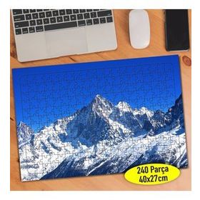 50758837 Mavi Gökyüzü Karlı Dağ Manzara 240 Parça Puzzle Yapboz