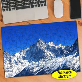 50758837 Mavi Gökyüzü Karlı Dağ Manzara 240 Parça Puzzle Yapboz