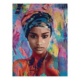 50x65 cm Afrikalı Güzel 6 Sayılarla Boyama Seti Rulo Duvar Sticker