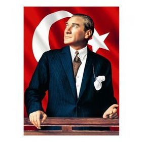 50x65 cm Atatürk ve Bayrak Sayılarla Boyama Seti Rulo Duvar Sticker