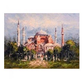 50x65 cm Ayasofya Sayılarla Boyama Seti Rulo Duvar Sticker