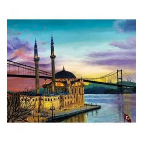 50x65 cm İstanbul Ortaköy Boyama Seti Çerçevesiz Duvar Sticker