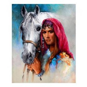 50x65 cm Köylü Güzeli Sayılarla Boyama Seti Çerçevesiz Duvar Sticker