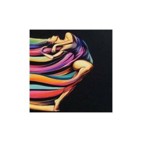 50x65 cm Renk Kuşağındaki Kadın Sayılarla Boyama Seti Rulo Duvar Sticker