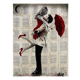 50x65 cm Romantik Şemsiye Anısı 1 Sayılarla Boyama Seti Rulo Duvar Sticker