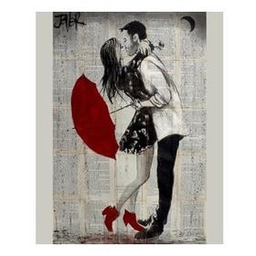50x65 cm Romantik Şemsiye Anısı 5 Sayılarla Boyama Seti Rulo Duvar Sticker