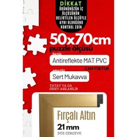 50x70 Altın Pvcli Postersiz Puzzle Çerçeve