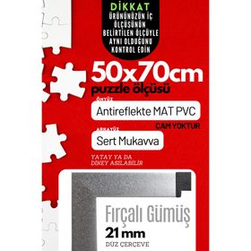 50x70 Gümüş Pvcli Postersiz Puzzle Çerçevesi
