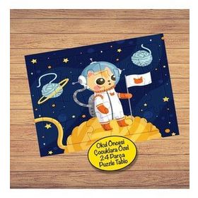 51 Kedi Astronot İp Gezegen 24 Parça Çocuklara Özel Yapboz Tablo
