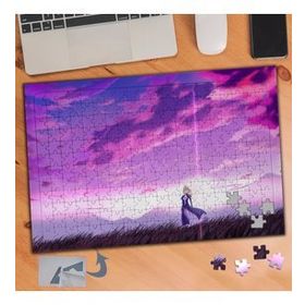 517 Anime Karakter Mor Gökyüzü 240 Parça Puzzle Yapboz Tablo