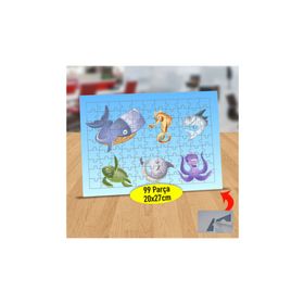 52 Deniz Atı Balina Ve Ahtapot 99 Parça Puzzle Yapboz Tablo