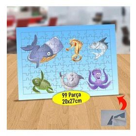 52 Deniz Atı Balina Ve Ahtapot 99 Parça Puzzle Yapboz Tablo